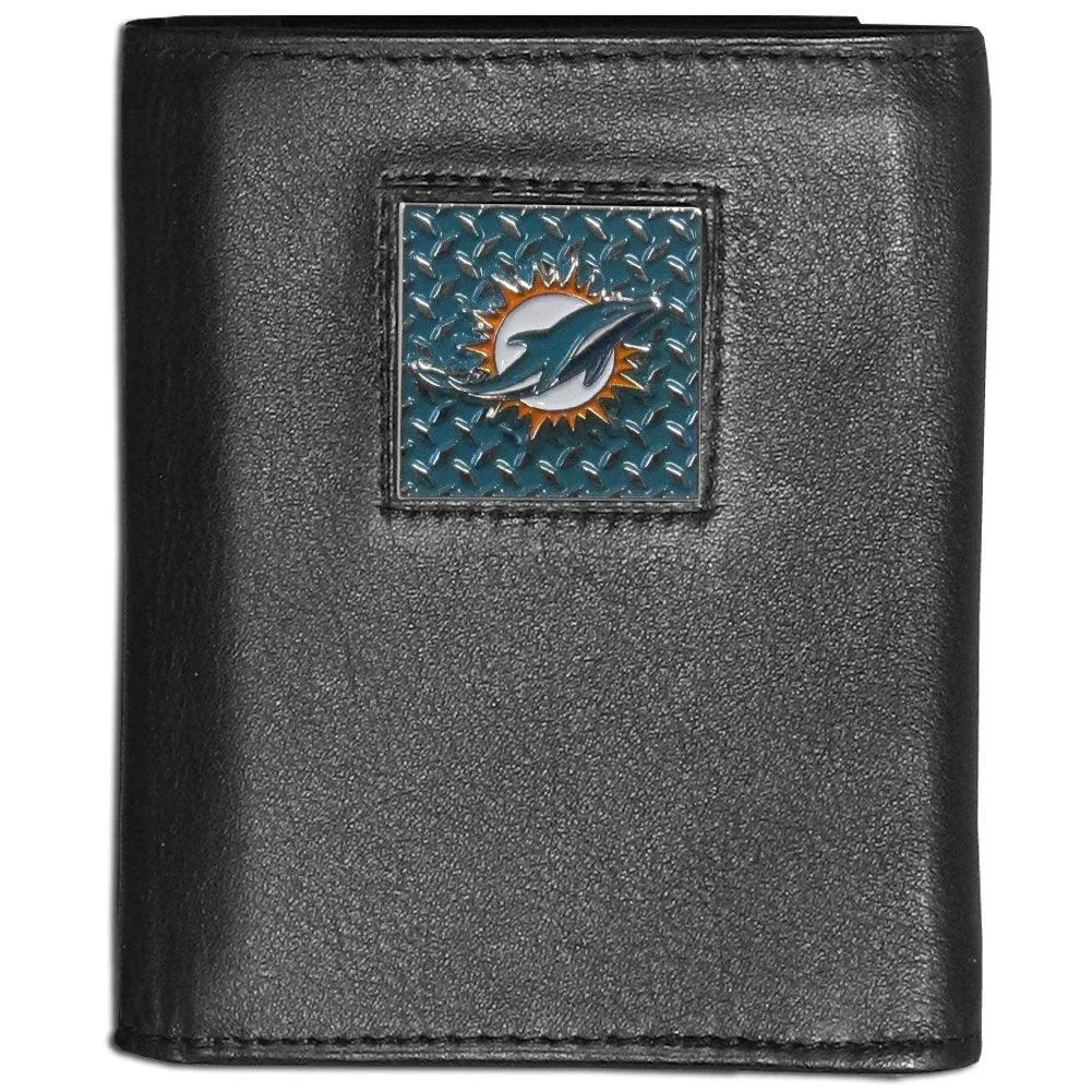 Miami Dolphins Gridiron Leather Tri-fold Wallet