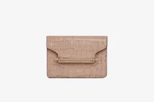 Multrees Compact Street Wallet - Croc-Embossed Leather Peony