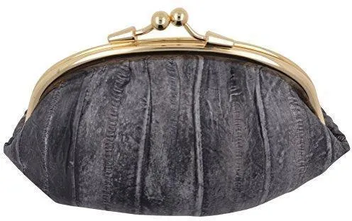 New Waterproof Eel Skin Large Double Coin Change Purse Wallet by Marshal