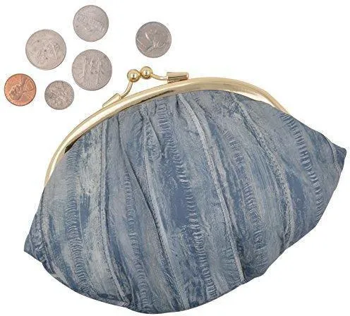 New Waterproof Eel Skin Large Double Coin Change Purse Wallet by Marshal