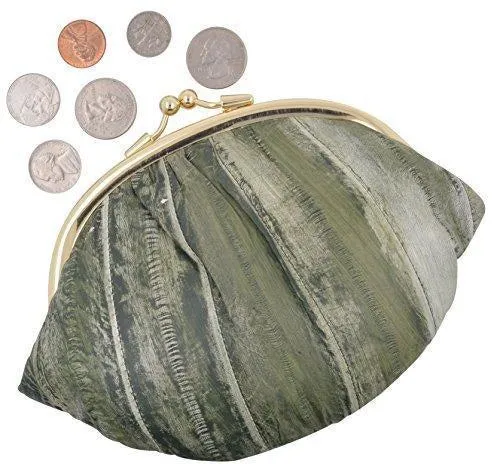 New Waterproof Eel Skin Large Double Coin Change Purse Wallet by Marshal