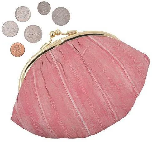 New Waterproof Eel Skin Large Double Coin Change Purse Wallet by Marshal