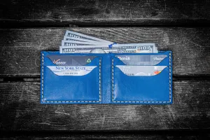 No.48 Personalized Handmade Leather Wallet - Blue