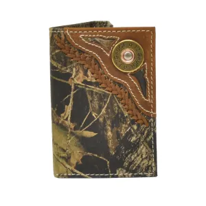 Nocona 12 Gauge Shotgun Shell Concho Mossy Oak Trifold Wallet