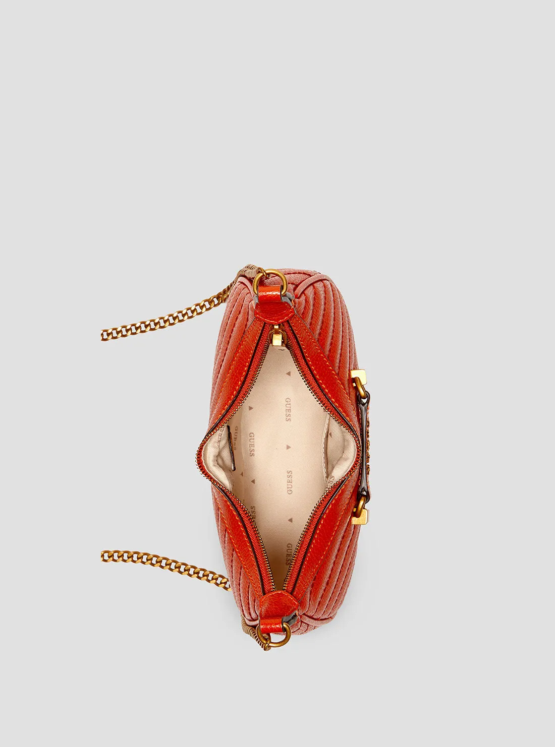 Orange Sela Mini Crossbody Hobo Bag