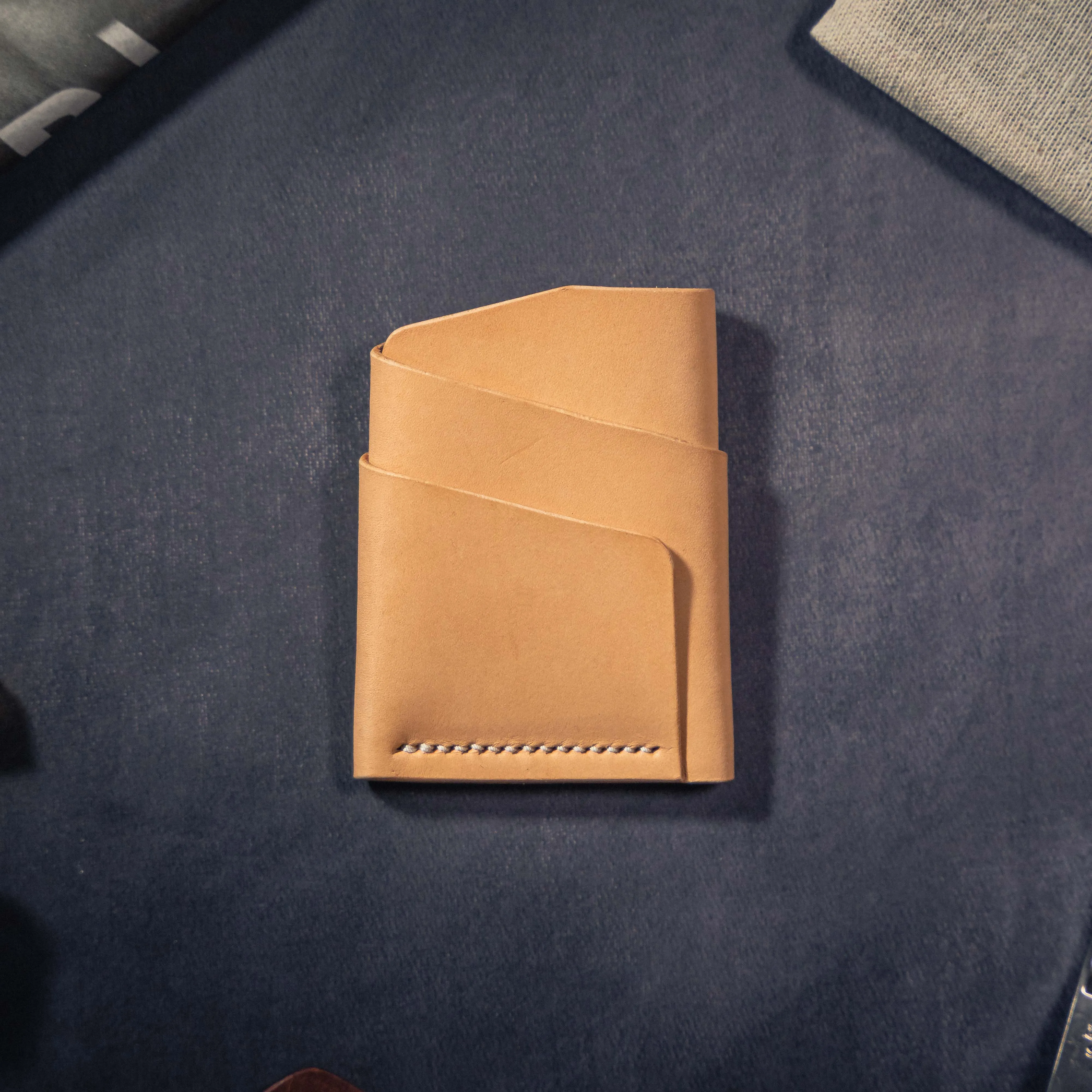 Pembrook 'Sleeve' Leather Cardholder - Natural Veg Tan  (Samples & Seconds)