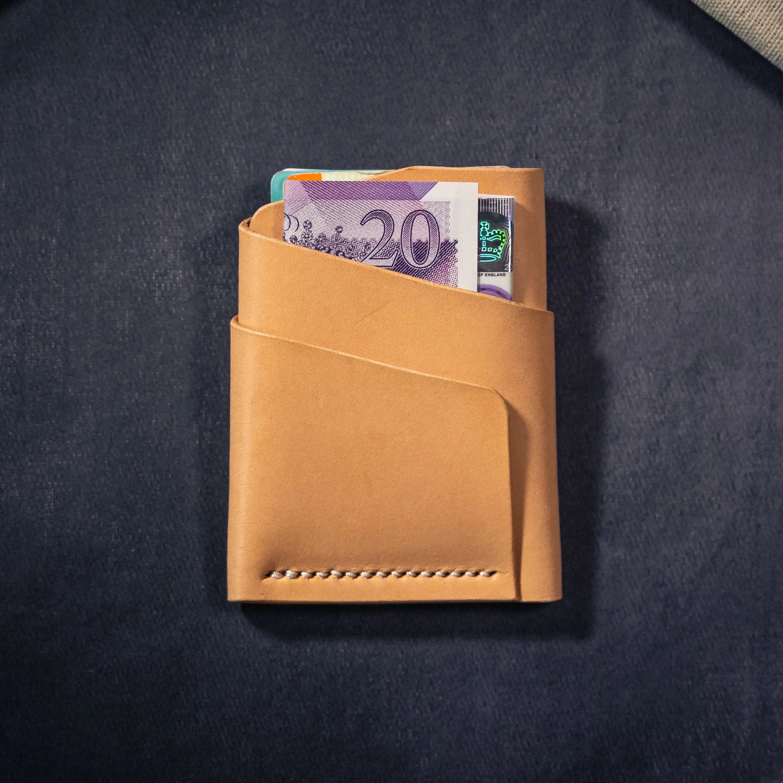 Pembrook 'Sleeve' Leather Cardholder - Natural Veg Tan  (Samples & Seconds)