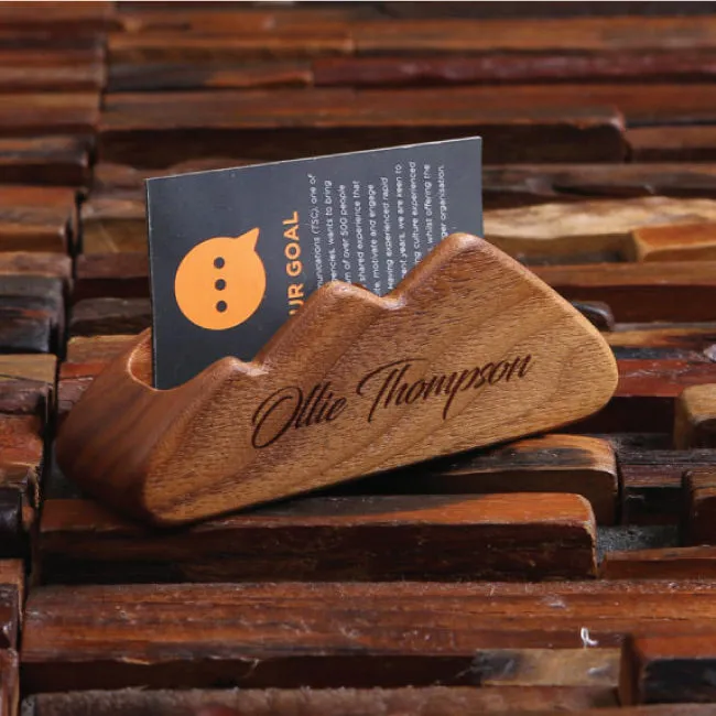 Personalized Mountain And Cloud-Shaped Desktop Business Card Holder