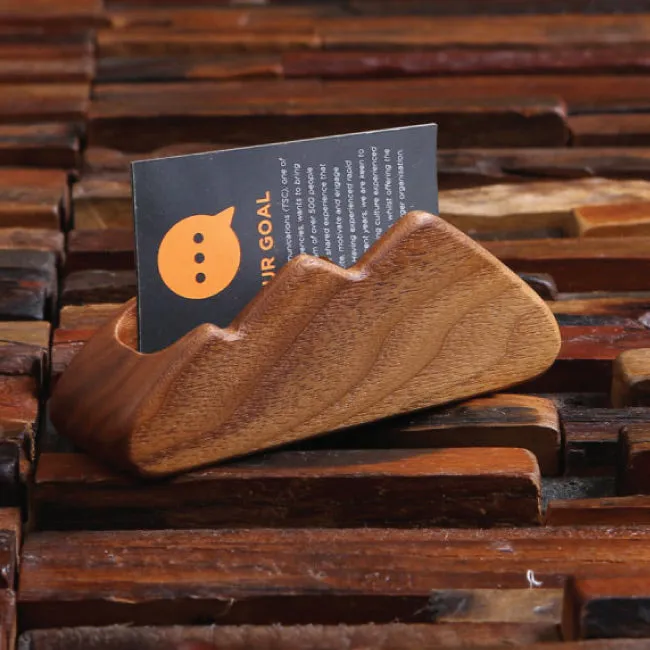 Personalized Mountain And Cloud-Shaped Desktop Business Card Holder