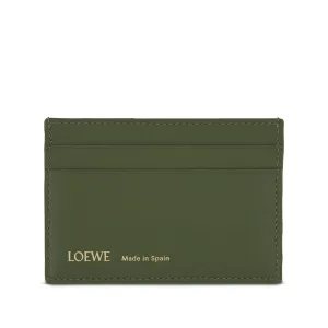 Plain Cardholder in Anagram Jacquard and Calfskin in Green