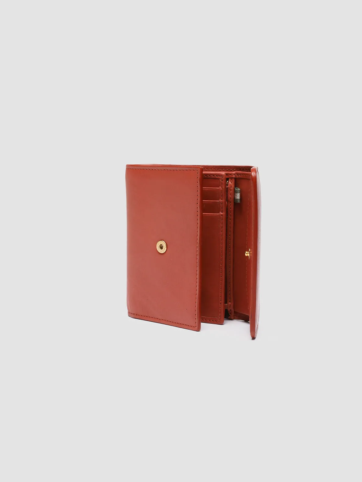 POCHE 10 - Red Nappa Leather Trifold Wallet