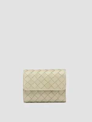 POCHE 110 - Ivory Woven Leather Trifold Wallet