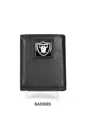 Raiders NFL Leather Tri-Fold Wallet