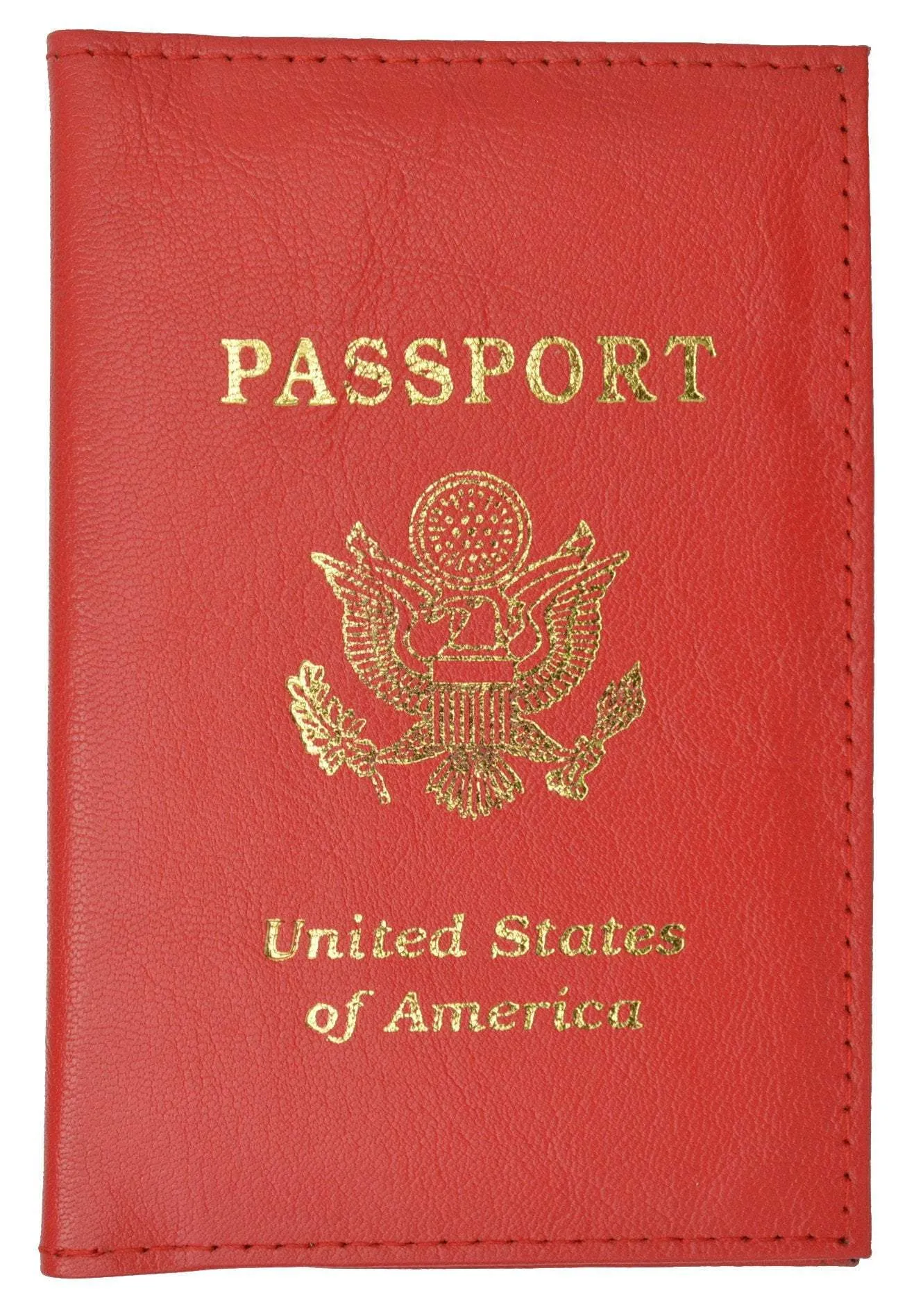 RFID Blocking USA Gold Logo Leather Passport Cover Holder RFID 151USA (C)