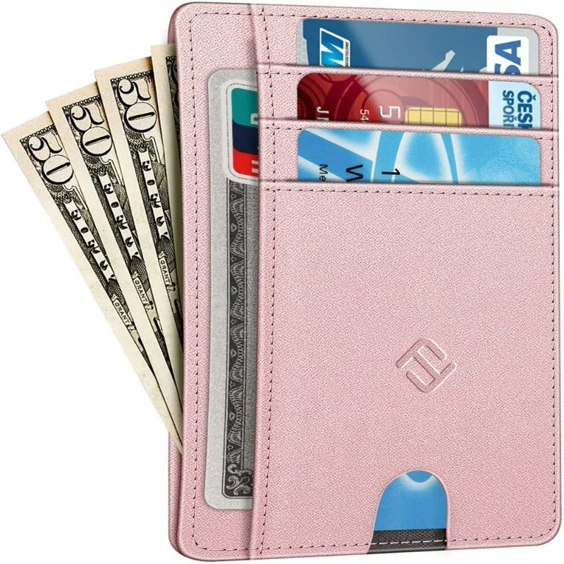 RFID Credit Card Holder Minimalist Card Cases & Money Organizers Front Pocket Wallet for Men & Women