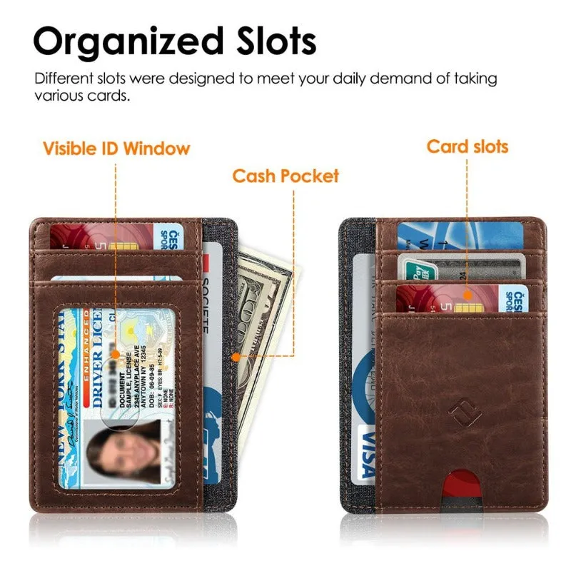 RFID Credit Card Holder Minimalist Card Cases & Money Organizers Front Pocket Wallet for Men & Women