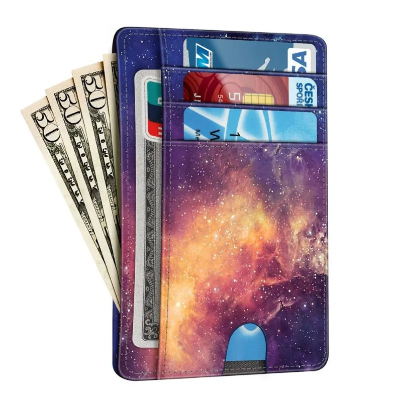 RFID Credit Card Holder Minimalist Card Cases & Money Organizers Front Pocket Wallet for Men & Women