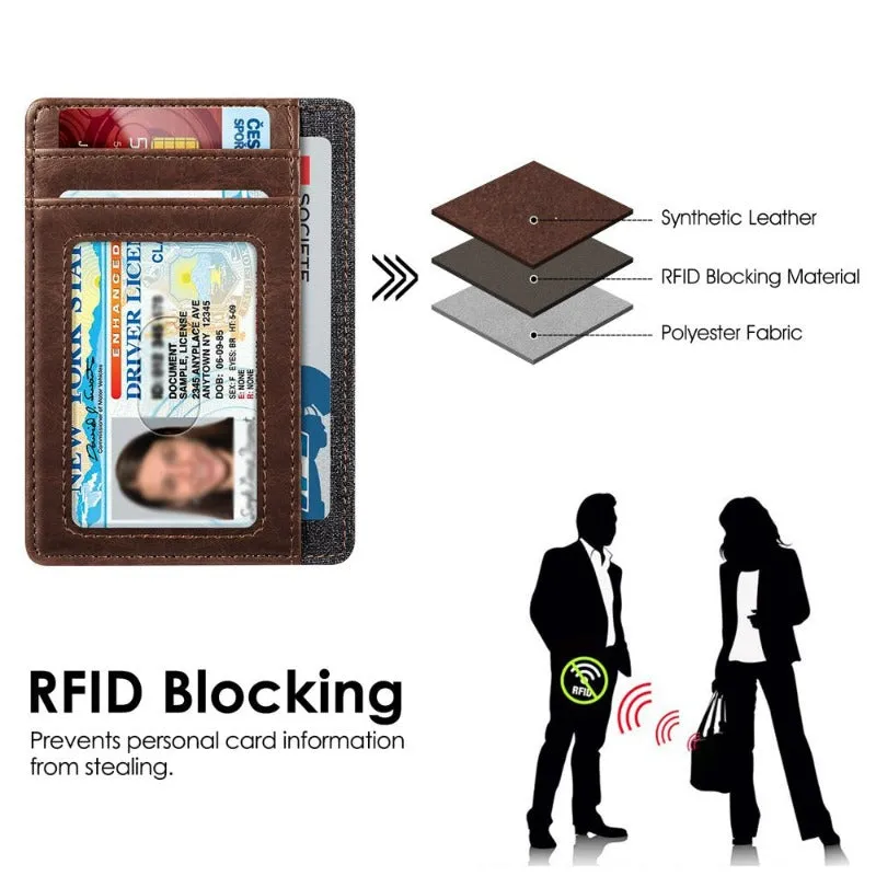 RFID Credit Card Holder Minimalist Card Cases & Money Organizers Front Pocket Wallet for Men & Women