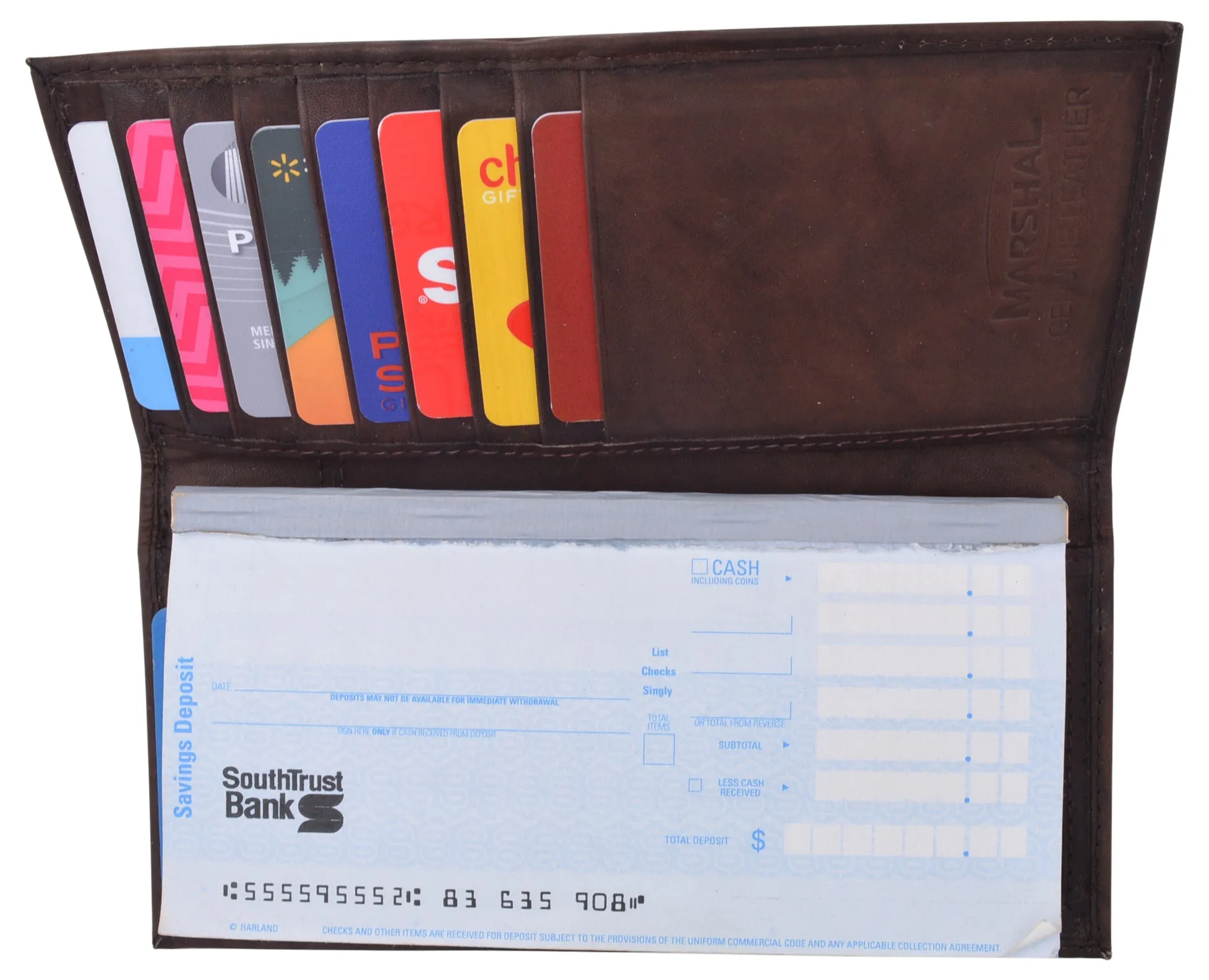 Slim Leather ID/Credit Card Holder Long Wallet with Pen holder