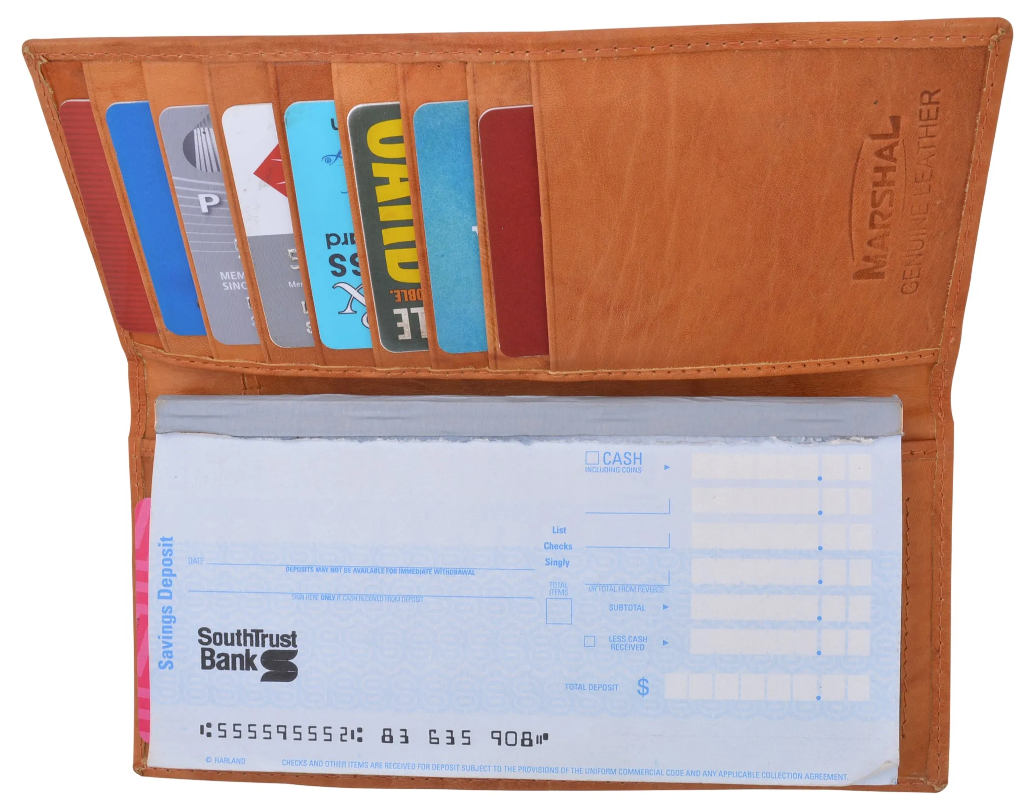 Slim Leather ID/Credit Card Holder Long Wallet with Pen holder