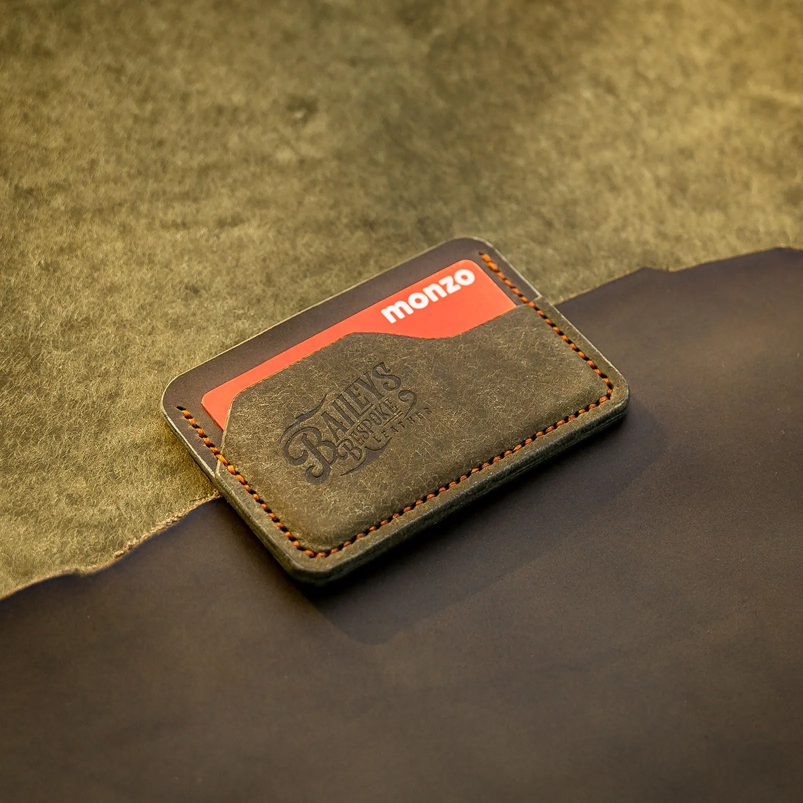 'SlimJim' Leather Travel Card Holder - Green