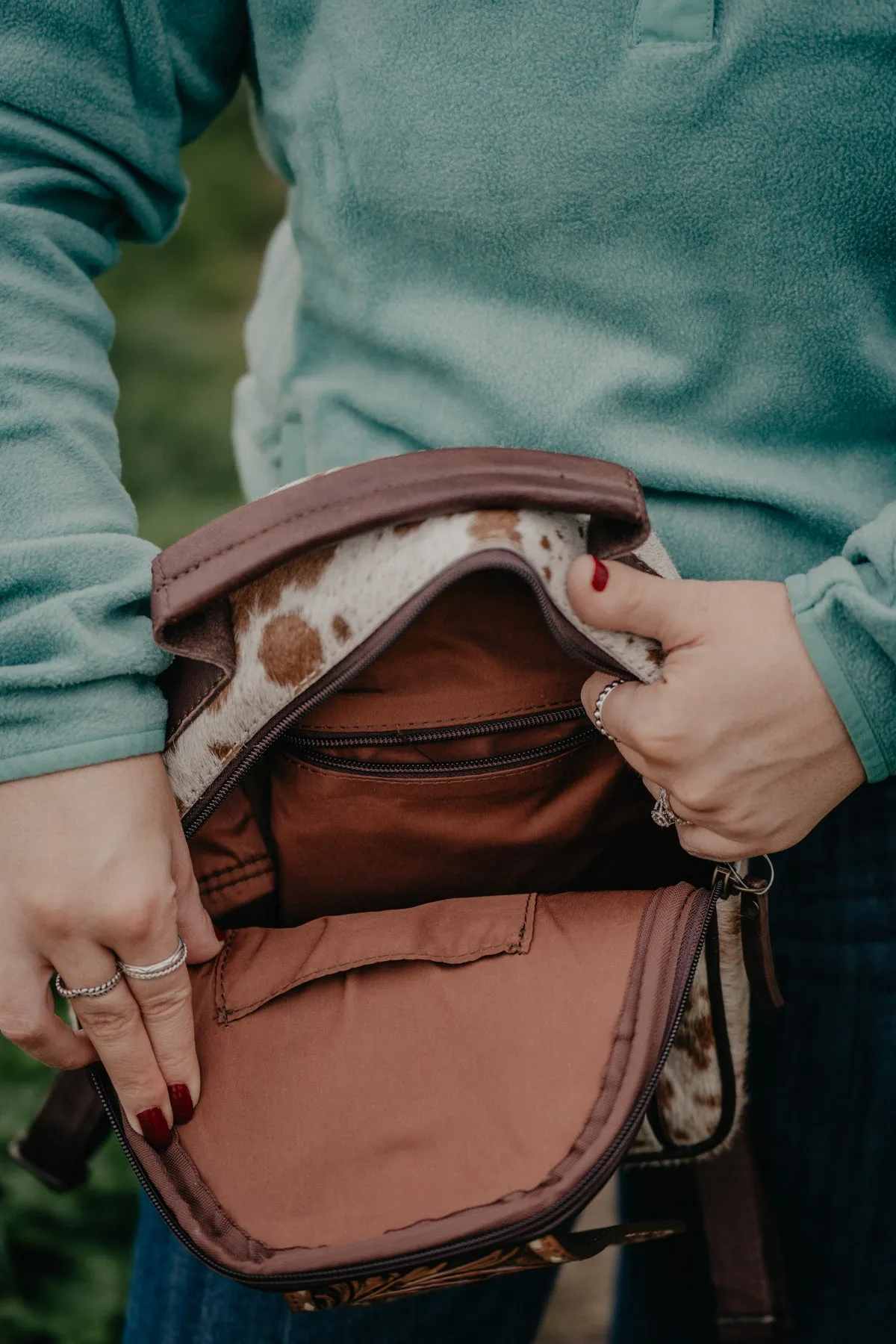 Small Cowhide & Tooled Leather Backpack