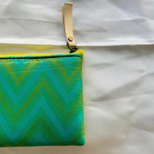 Small Zipper Pouches- Mini Wallet-Green ZigZag