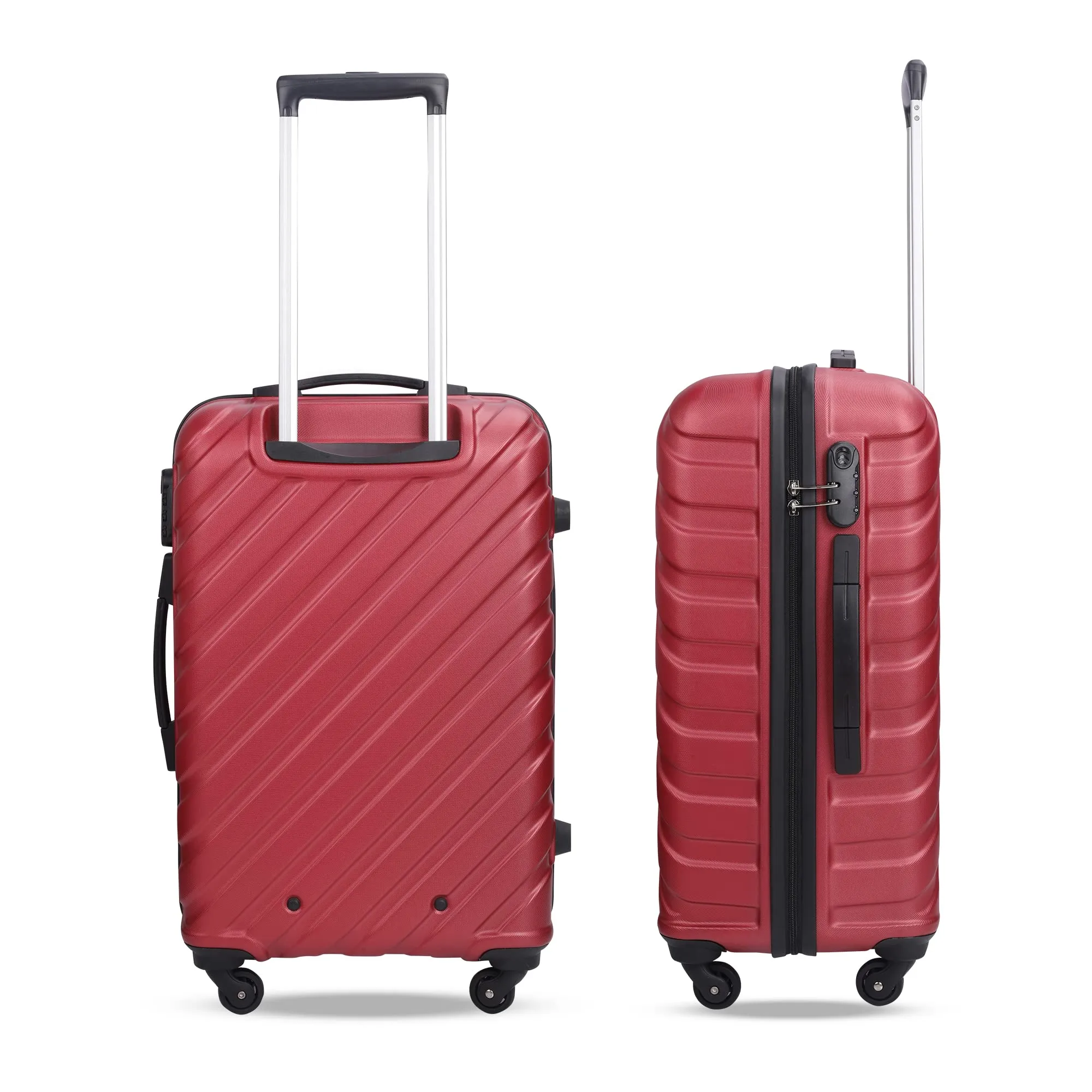 THE CLOWNFISH Armstrong Luggage ABS Hard Case Suitcase Four Wheel Trolley Bag- Red (Small size,54 cm-20 inch)