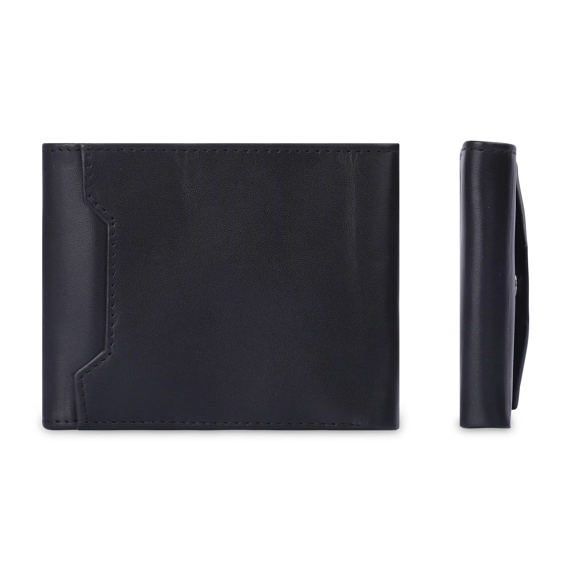 THE CLOWNFISH RFID Protected Genuine Leather Wallet for Men with Multiple Card Slots (Black)