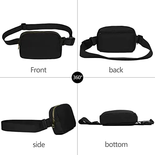 VOROLO Waist Pack for Running Fanny Pack for Women and Men Crossbody Belt Bag Bum Bag with Adjustable Strap for Sports Black