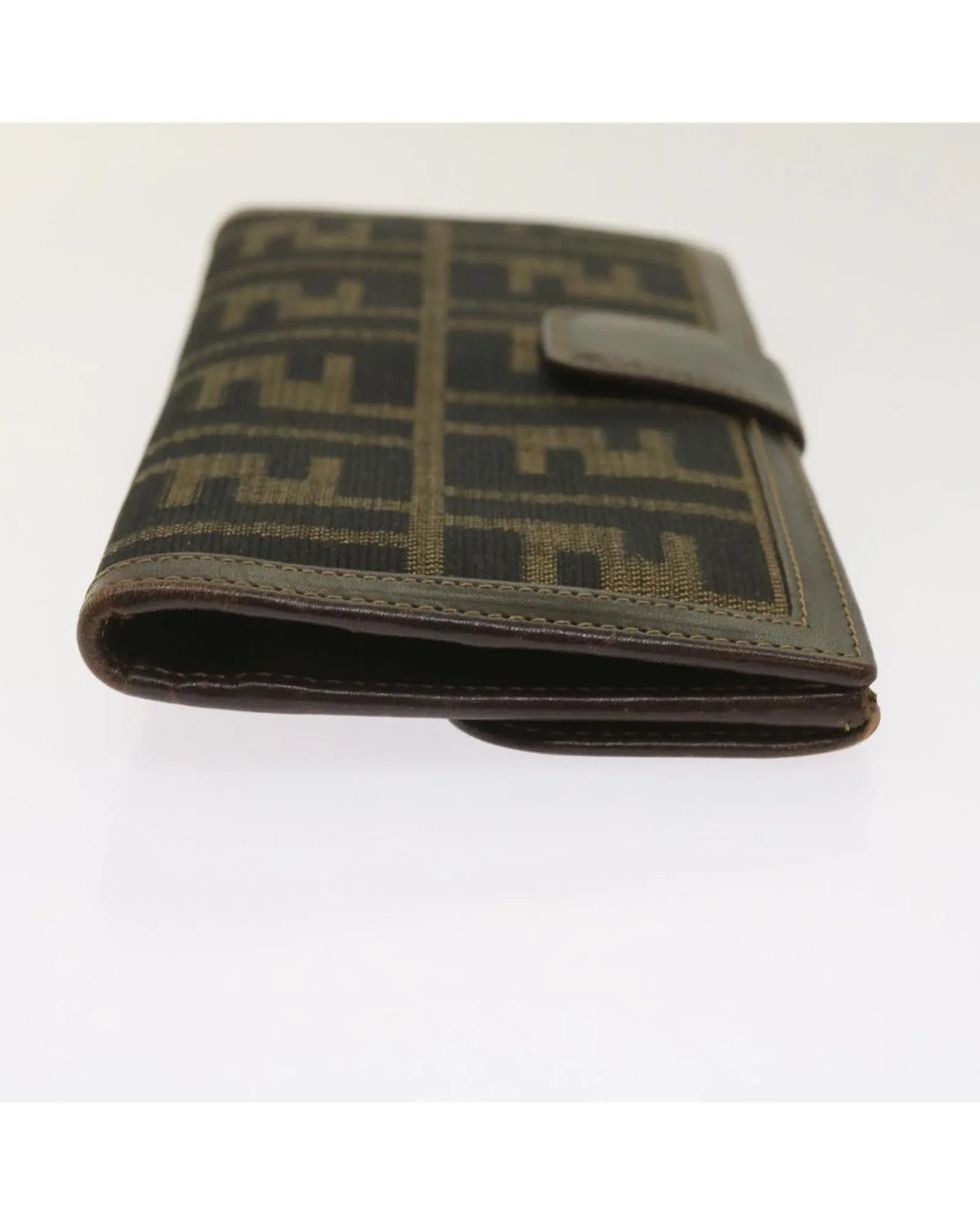 Zucca Canvas Long Wallet in Black/Brown by Fendi