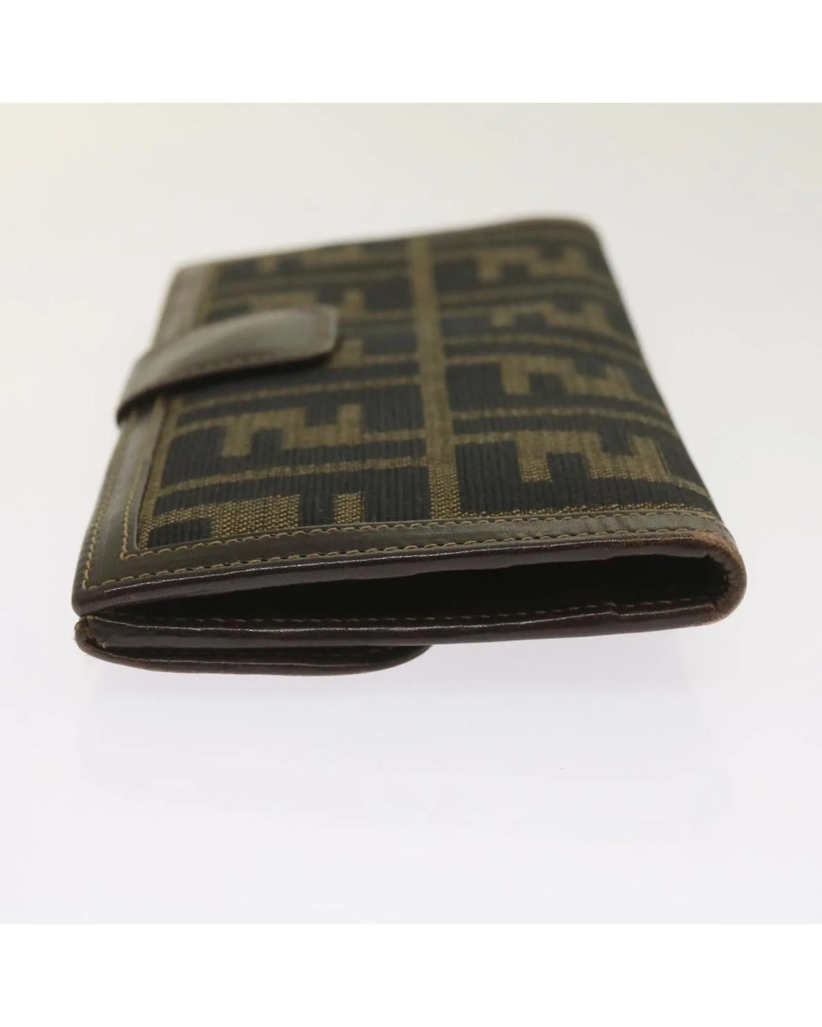 Zucca Canvas Long Wallet in Black/Brown by Fendi